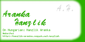 aranka hanzlik business card